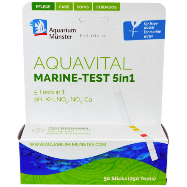 Aquavital Marine Test 5in1 50Teststrips pH, KH, NO2, NO3, Ca